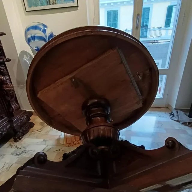 Wood Vintage Extendable Round Table, 1990s For Sale - Image 7 of 16