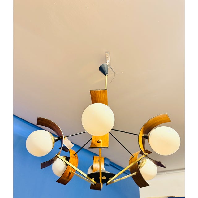 Space Age Chandelier from Stilnovo Milano, 1950 For Sale - Image 4 of 7