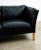 Mid-20th Century Danish Modern Two-Seat Leather Sofa Attributed to Børge Mogensen in Black For Sale - Image 9 of 12