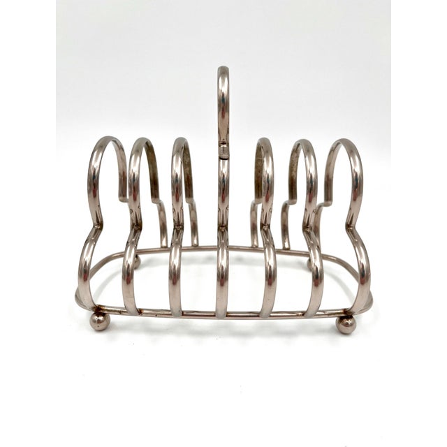 Vintage Art Deco Silverplate Toast Caddy For Sale - Image 4 of 10
