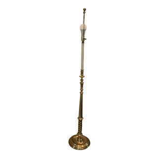 Vintage Frederick Cooper Brass Barley Twist Floor Lamp For Sale