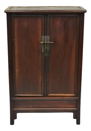 Antique Chinese Hardwood 2 Door Wardrobe Wedding Cabinet With Drawers