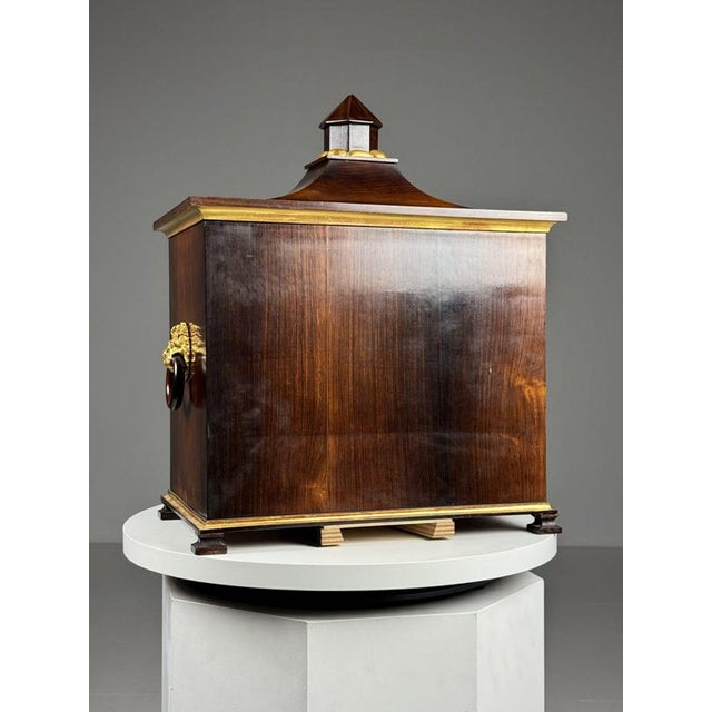 Small Art Cabinet with Achitectural Marquetry, 1700s For Sale - Image 10 of 18