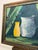 Vintage Modern Expressionism Still Life Gold Framed Original Oil Painting, Green, Yellow, Blue Gray For Sale - Image 10 of 12