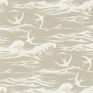 Sanderson Swallows at Sea Fabric in Linen For Sale