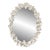 Made Goods Organic Modern White and Silver Faux Shell Coco Wall Mirror For Sale