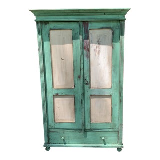 20th Century Shabby Chic Pine Wardrobe/Armoire For Sale