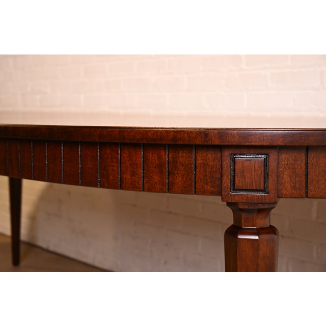 Henredon French Regency Louis XVI Mahogany Extension Dining Table, Newly Refinished For Sale - Image 14 of 18