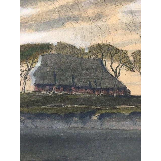 Krumm Hans, Hallig Friesenhaus with Trees, 1890s, Gouache and Ink For Sale - Image 11 of 13