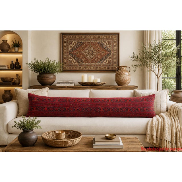 Handwoven Home Decor Lumbar Rug Pillow Cover -14'' X 47 For Sale - Image 9 of 10