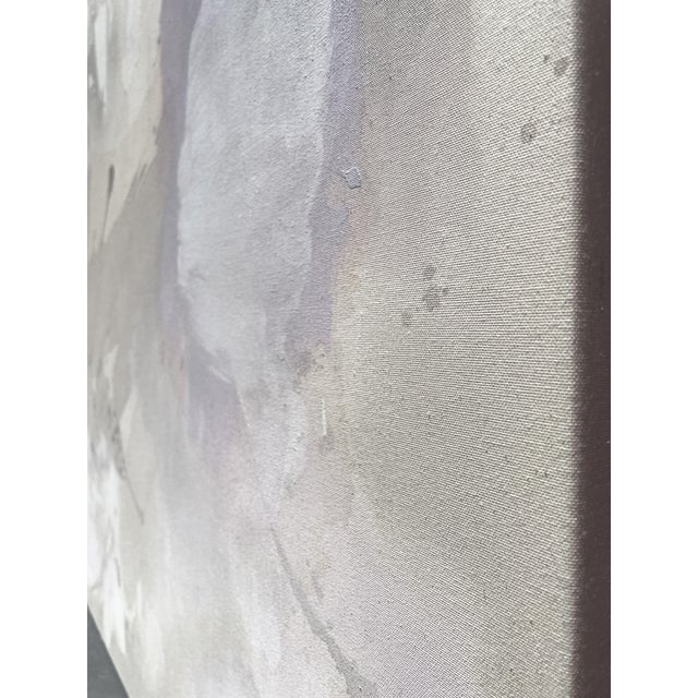 Original Contemporary Abstract Painting in Muted Taupe, Chalky White, and Soft Lilac by American Lyrical Abstractionist Stacey Warnix For Sale - Image 9 of 9