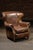Vintage Wingback Leather Chair With Pillow, Ottoman by Walter E. Smithe For Sale In Chicago - Image 6 of 18