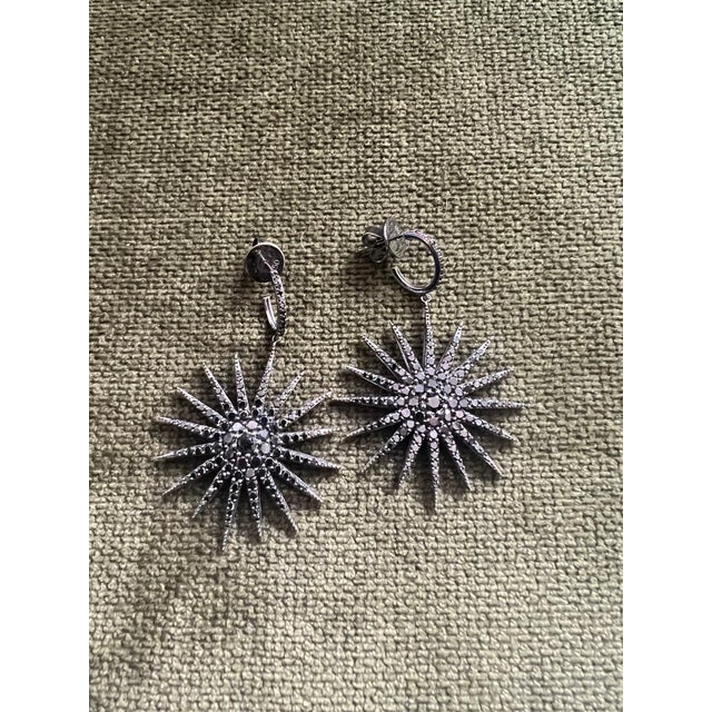 Early 21st Century Bochic Classic & Chic Star Black Diamond Earrings Set In 18K Black Gold For Sale - Image 5 of 18
