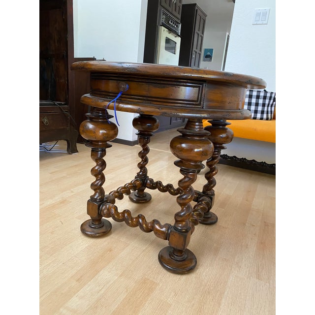 Sturdy. Purchased at a local antique store. It has Maitland vibes. Wear commensurate with age. Please see photos. Please...
