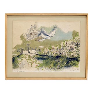 Ronald Searle the Beautiful Dream 1975 Limited Edition Color Lithograph Framed For Sale