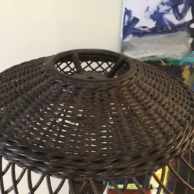 Antique Rattan Eiffel Tower Floor Lamp For Sale In Wichita - Image 6 of 12