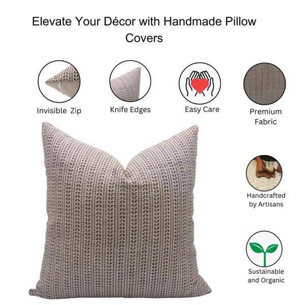 Fabdivine Thick Linen Cushion Cover 14x20 Inch Modern Home Accent- Ratan Bel For Sale - Image 4 of 4