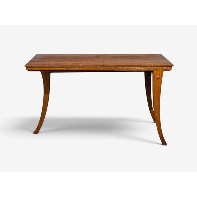 Wood t.h. Robsjohn-Gibbings, Rare Trapeza End Table, Walnut, Greece, 1960s For Sale - Image 7 of 12