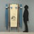 Wall-mounted coat rack from the 1960s, featuring a vintage design that combines functionality and style. The structure is...