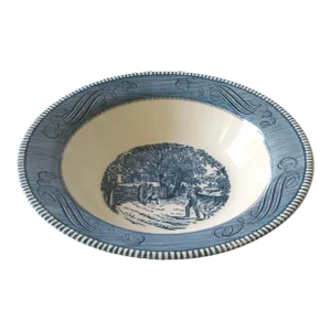 Mid 20th Century Currier & Ives Serving Bowl