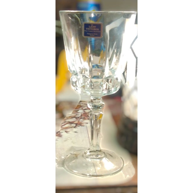 Vintage Lady Victoria Crystal Wine Glasses- Set of 8 For Sale - Image 6 of 8
