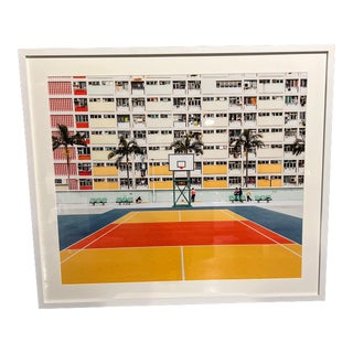 Ludwig Favre Architectural and Basketball Hong Kong Scene Framed Photograph, Numbered 1/15 For Sale