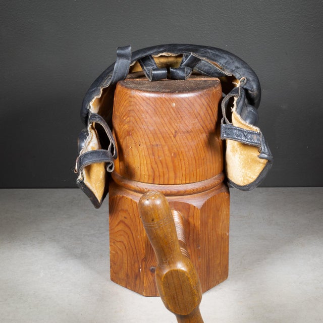Antique Leather Boxing Training Mask c.1940 For Sale - Image 4 of 6