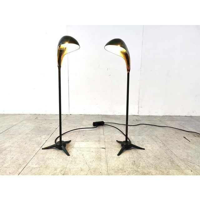 Vintage Metal Floor Lamps, 1970s, Set of 2 For Sale - Image 4 of 8
