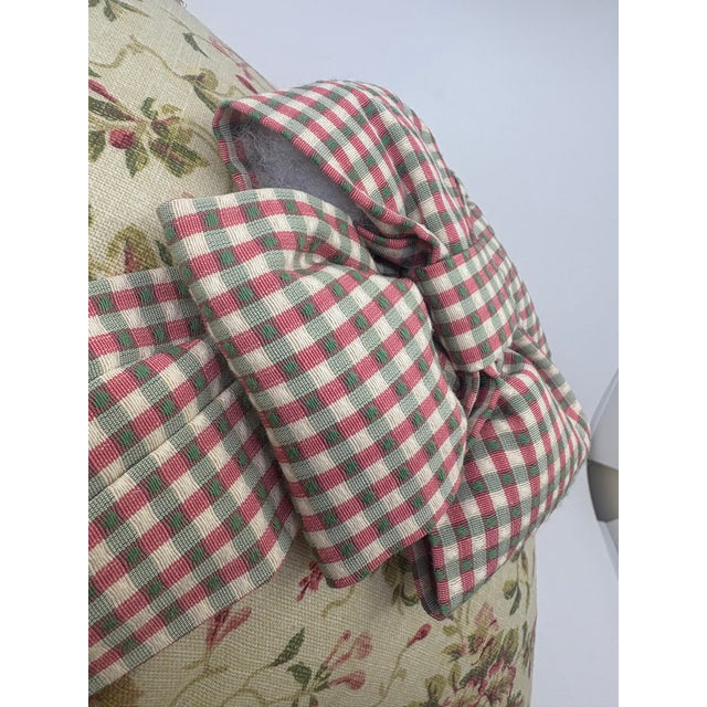 Vintage Floral Bow Wrapped Decorative Pillow For Sale - Image 4 of 12