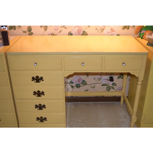 1970s Ethan Allen Yellow Writing Desk Chairish