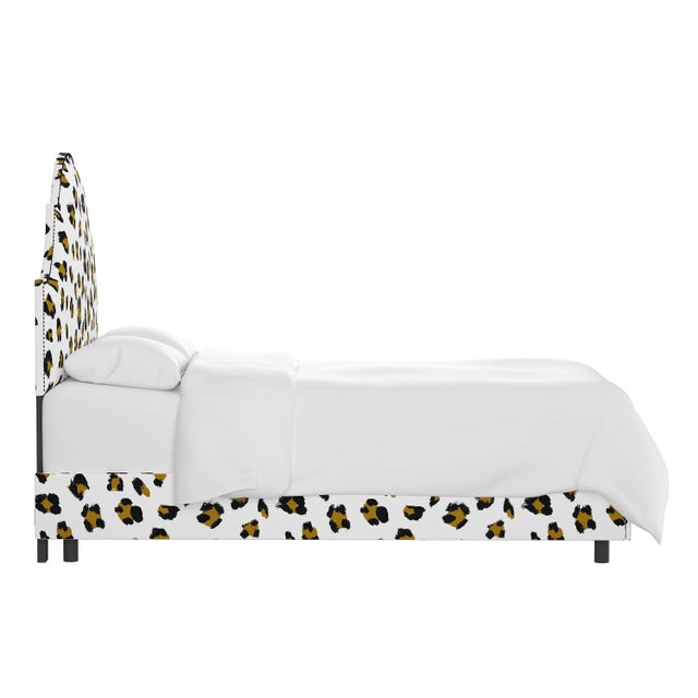 Transitional Halsted Bed in Ochre Brush Cheetah, Queen For Sale - Image 3 of 7