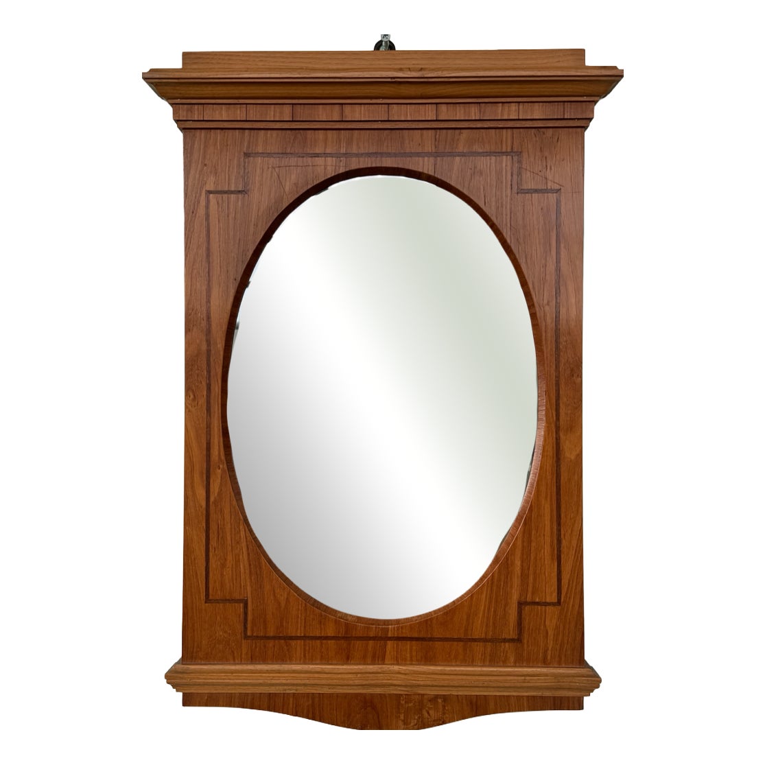 Vintage Italian Oval Mirror with Wooden Frame, 1930s | Chairish