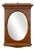 Vintage Italian Oval Mirror with Wooden Frame, 1930s For Sale