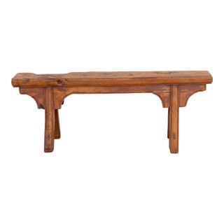 Antique Primitive Thick Top Bench For Sale