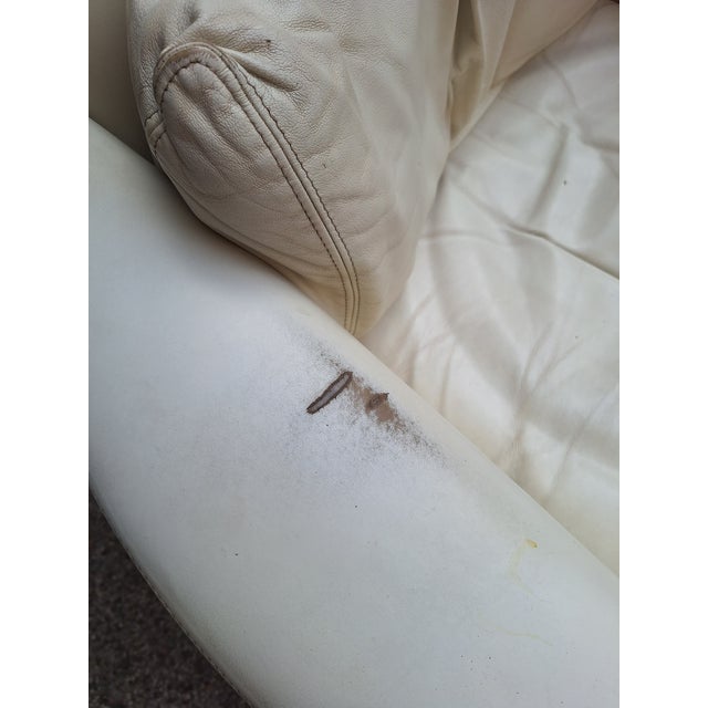 Black Model Peggy Armchair in White Leather by Umberto Asnago for Giorgetti, 1980s For Sale - Image 8 of 9