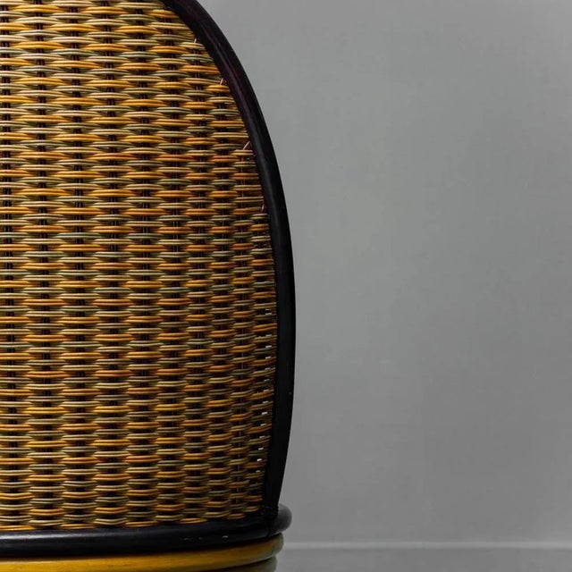 Wood Vintage Wood & Rattan Garden Armchair, 1960s For Sale - Image 7 of 11