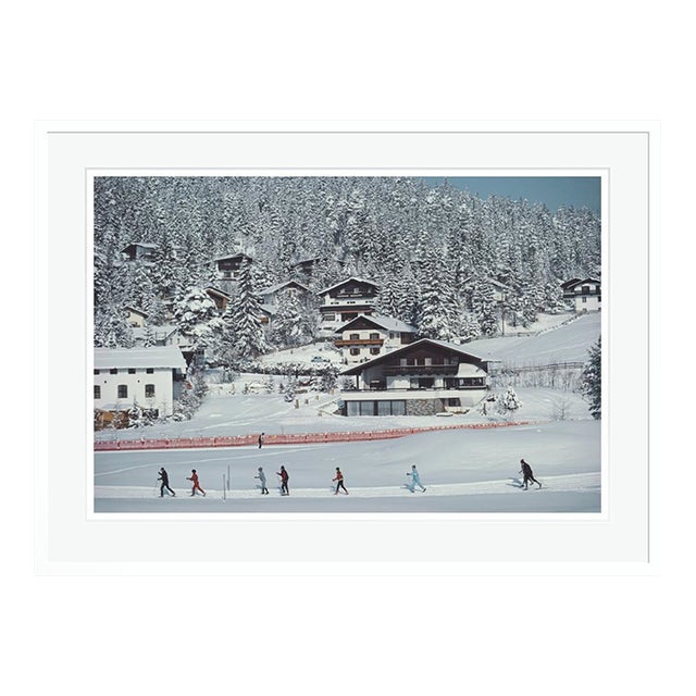 Skiing in Seefeld 1985 by Slim Aarons Framed C-Print For Sale