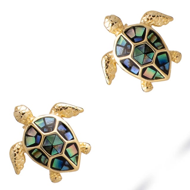 Asian Ocean Spirit Turtle Pearl Stud Earrings, A Pair For Sale - Image 3 of 7