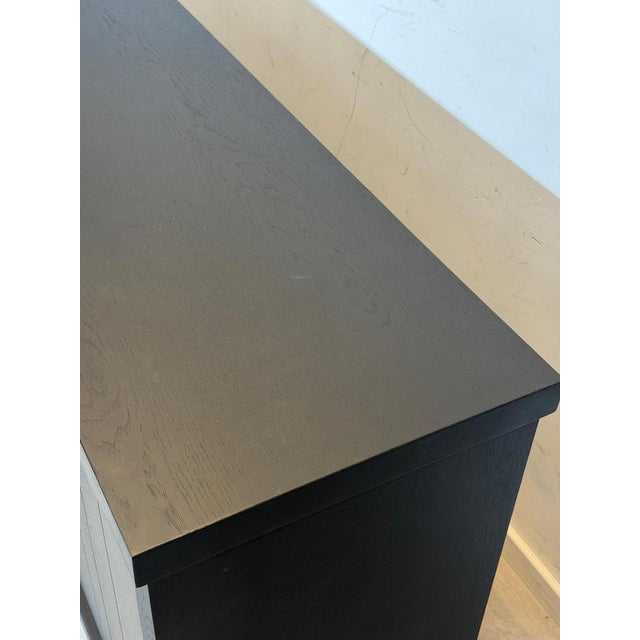 Wood Black Wooden Sideboard with Panel Doors For Sale - Image 7 of 13