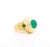 Contemporary Vintage 3 Carat Cabochon Cut Colombian Emerald Bezel in 20k Yellow Gold Ring Size 6.25 For Sale - Image 3 of 10