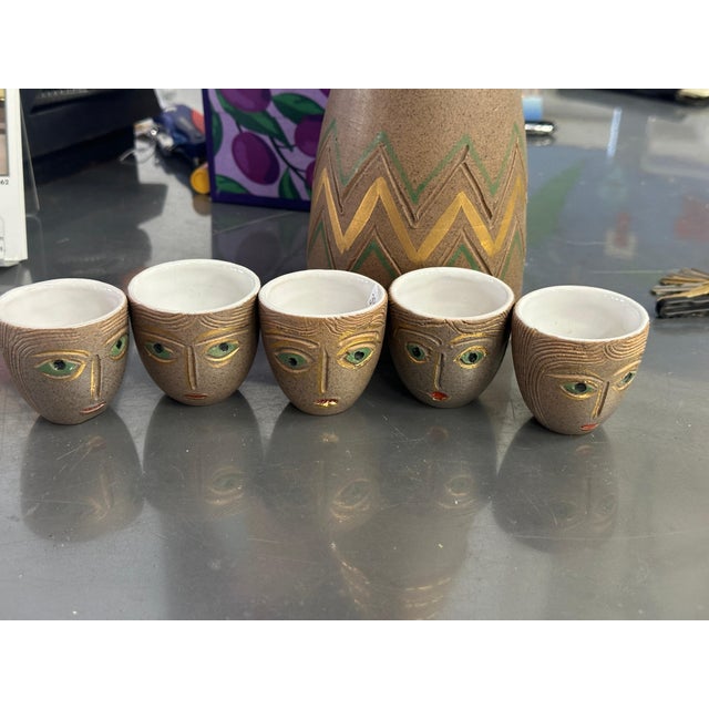 Ceramic 1950s Aldo Londi for Bitossi Sake Set - 6 pcs For Sale - Image 7 of 18