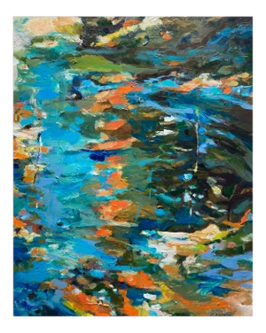 Original Abstract Painting on Canvas Botanical Landscape Titled ‘Cast Your Colors in a Dream’