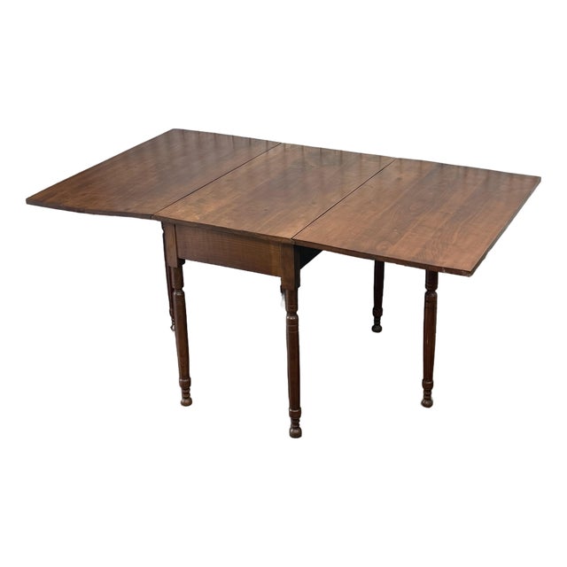 Antique 19th Century Solid Cherry Sheraton Gateleg Table For Sale