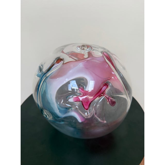 2000 Peter Bramhall Art Glass Orb For Sale - Image 12 of 12