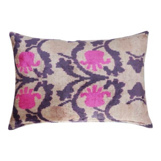 Contemporary Multi Color Velvet Throw Pillow & Down Insert For Sale