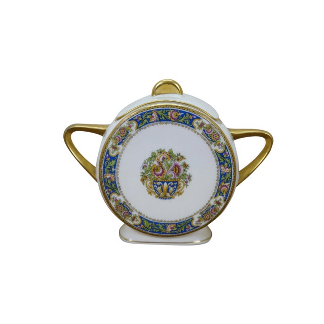 11 piece antique French Limoges porcelain demitasse tea set by TLB (Touze, Lemaître Frères & Blancher). Pots feature a...
