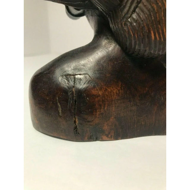 1970s Vintage 1970s Hand Carved Wooden Woman Figurine Bust Balinese From Bali, Indonesia For Sale - Image 5 of 9