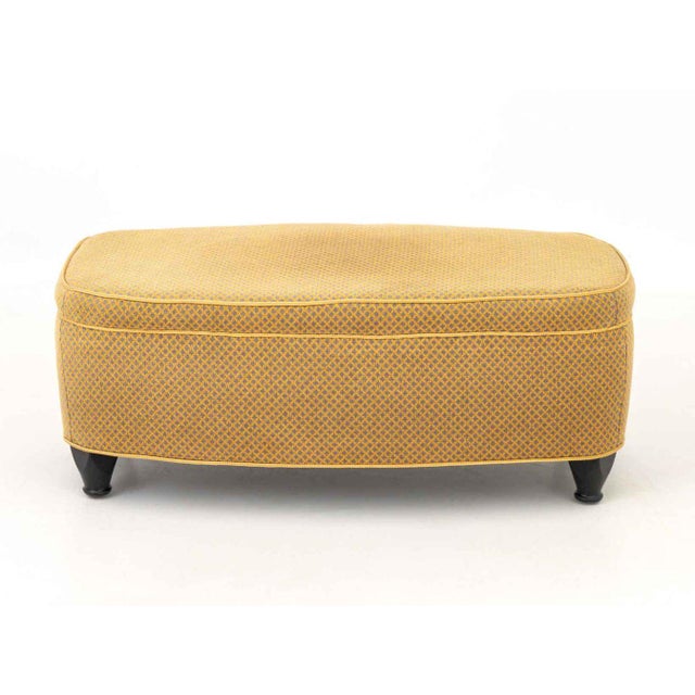 Christian Liaigre Style Upholstered Bench, upon four ebonized wood feet. 15.5" H x 38" W x 19.5" D. Provenance: From a 28...