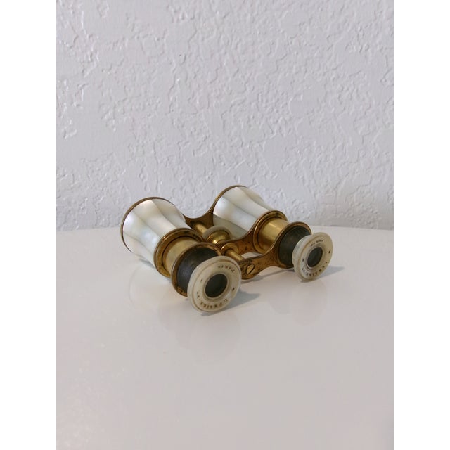Brass Early 20th Century Lemaire Paris Mother of Pearl and Brass Opera Glasses For Sale - Image 8 of 12