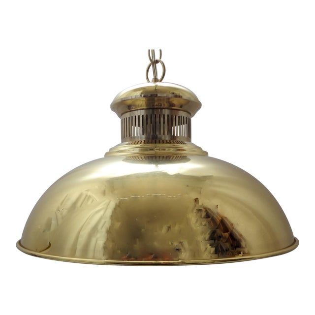 Brass Pendant Light With Chain large vintage feldman co brass ceiling mounted dome pendant light on chain for sale